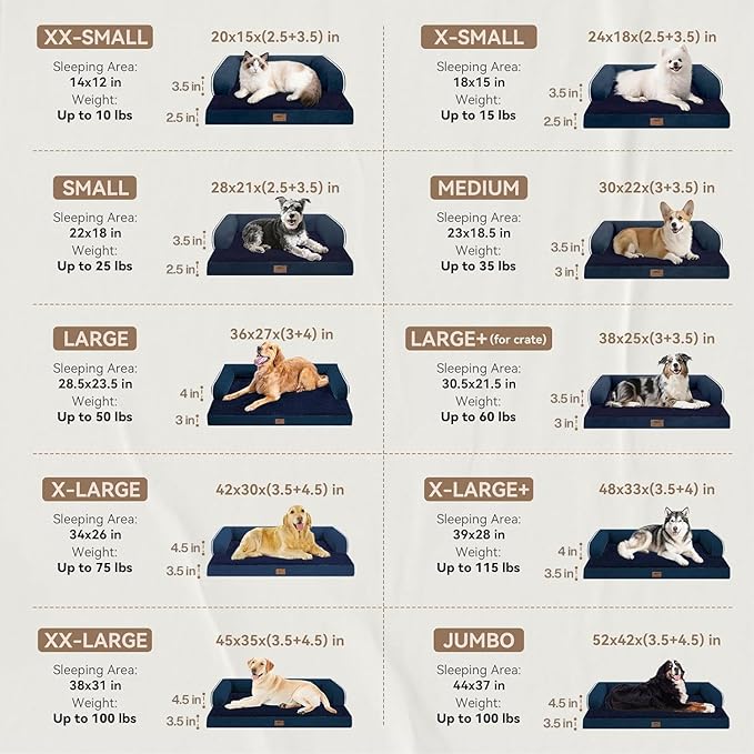 MEKIY XXL Orthopedic Waterproof Dog Bed with Bolster for Extra Large Dogs | Pillow Support for Neck Relief, Egg Crate Foam, Waterproof Liner, Anti-Slip Bottom, Removable Bolster Cover, 45 x 35 Inch - Image 2