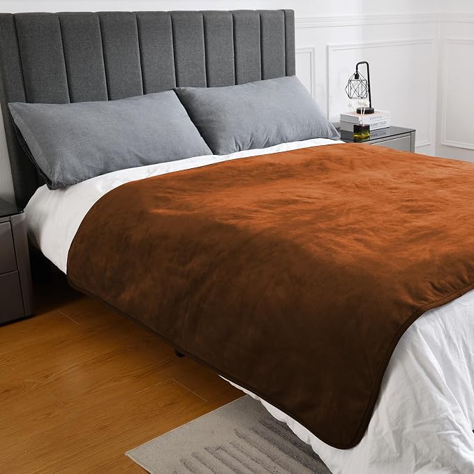 Waterproof Blanket for Bed Couch Sofa, Soft Liquid Pee Proof Pet Blanket for Dog Puppy Cat, Reversible Sherpa Fleece Furniture Protector (Caramel, 50x60 inches) - Image 4