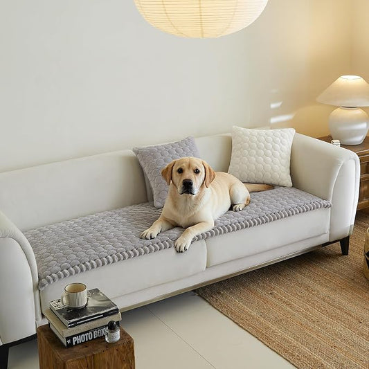 Circular Grid Couch Cover for Dogs Washable - Non Slip Thick Soft Pet Sofa Protector for 3 Cushion Couch Large Silicone Particles Furniture Mat for Cats Sectional Slipcovers by Unknown