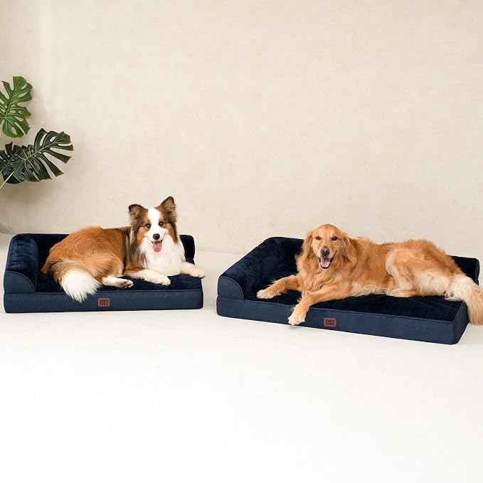 EHEYCIGA Orthopedic Dog Bed Medium Size Dogs, Memory Foam Dog Bed with Washable Removable Cover, Waterproof Pet Sofa Couch for Crate with Nonskid Bottom, 30x20x6, Navy Blue - Image 9