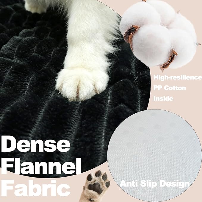 Non-Slip Dog Car Seat Cover for Back Seat, Washable Dog Bed for Car | Black Flannel Pet Bed Mat, Waterproof Bottom, Seat Protector for Cars, Fits Backseat Extenders&Hard Bottom Dog Car Seat Cover - Image 3