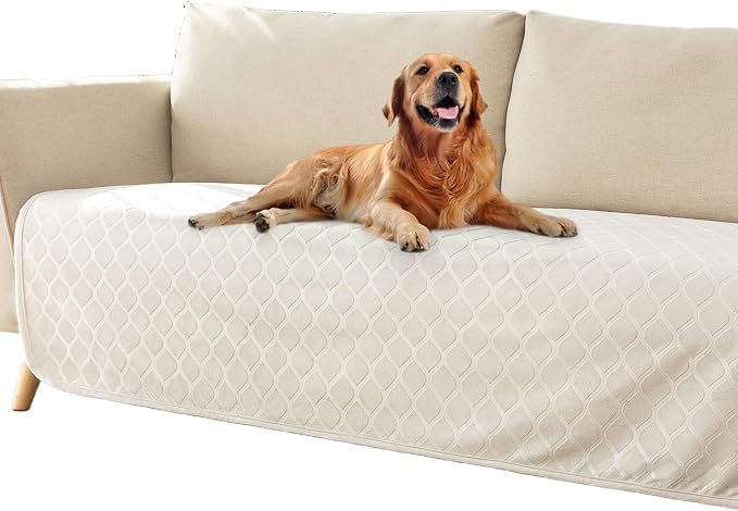 fuguitex Waterproof Dog Blanket Bed Cover Dog Crystal Velvet Moroccan Fuzzy Cozy Plush Pet Blanket Throw Blanket for Couch Sofa(30 * 70 inch, Cream+Sand) by fuguitexHome