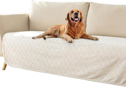 fuguitex Waterproof Dog Blanket Bed Cover Dog Crystal Velvet Moroccan Fuzzy Cozy Plush Pet Blanket Throw Blanket for Couch Sofa(30 * 70 inch, Cream+Sand) by fuguitexHome