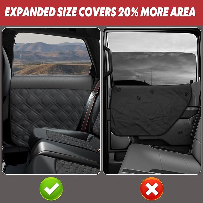 Surfcabin Dog Car Door Protector: 20% Larger Design for Sedans & Small SUVs | Thickened Waterproof Fabric, 2 Packs Full Door Panel Covers, Protects Doors from Dog Scratching - Image 4