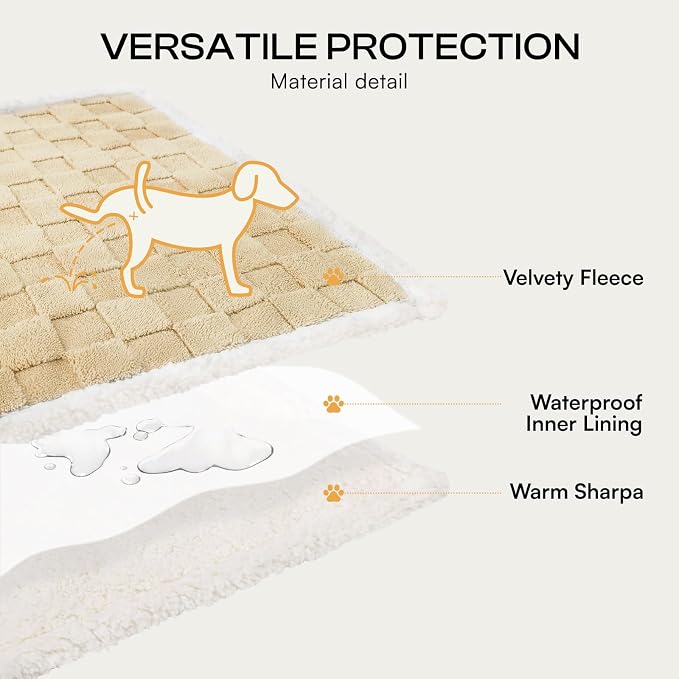 Luciphia Waterproof Dog Blanket, Reversible Fleece & Sherpa, Couch Cover | Soft plush fluffy, washable, puppy, cat, dog bed, crate, car seat, sofa, throw, furniture protector,Yellow,X-Large（85" x 57"） - Image 4