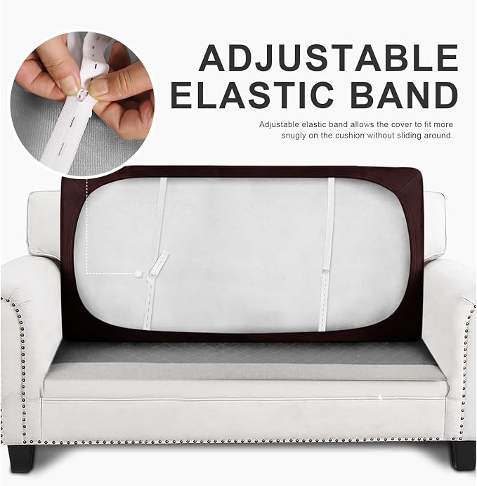 molasofa Leather Like Couch Cushion Covers Sofa Slipcovers Sets Couches Furniture Protector Covers for Sectional Armchair Loveseat Stretch Spandex Fabric, Machine Washable (1 Cushion Loveseat, Red) - Image 5