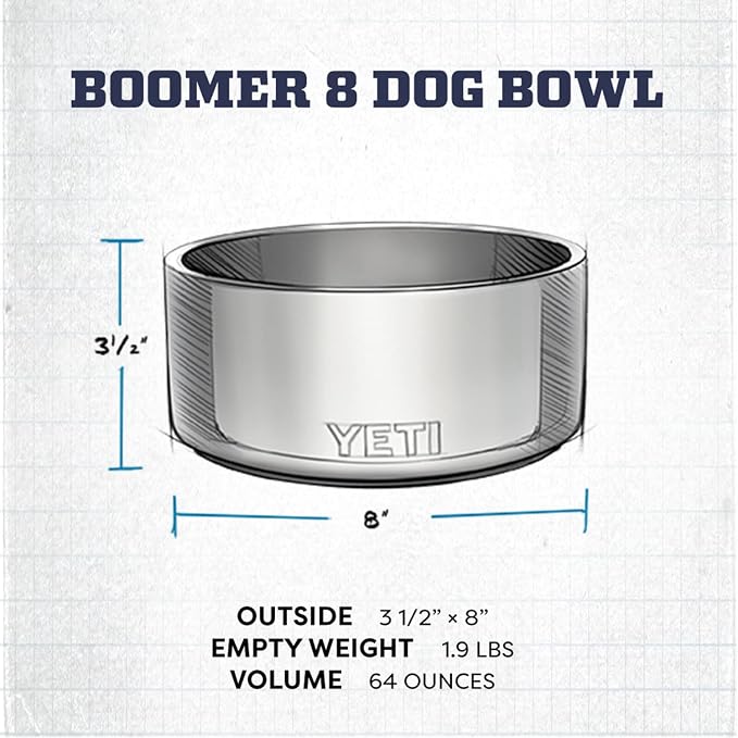 YETI Boomer 8, Stainless Steel, Non-Slip Dog Bowl, Holds 64 Ounces - Image 5