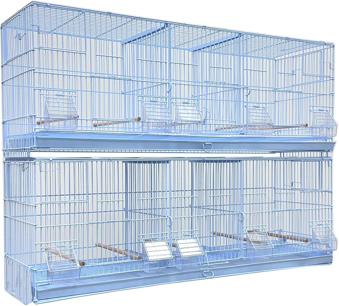 Lot-2 Extra Large 38"x11"x15"H Triple Stackable Breeder Bird Flight Cage Side Breeding Nest Box Doors with Double Removable Divider by Mcage