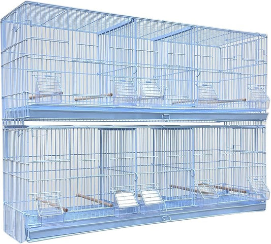 Lot-2 Extra Large 38"x11"x15"H Triple Stackable Breeder Bird Flight Cage Side Breeding Nest Box Doors with Double Removable Divider by Mcage
