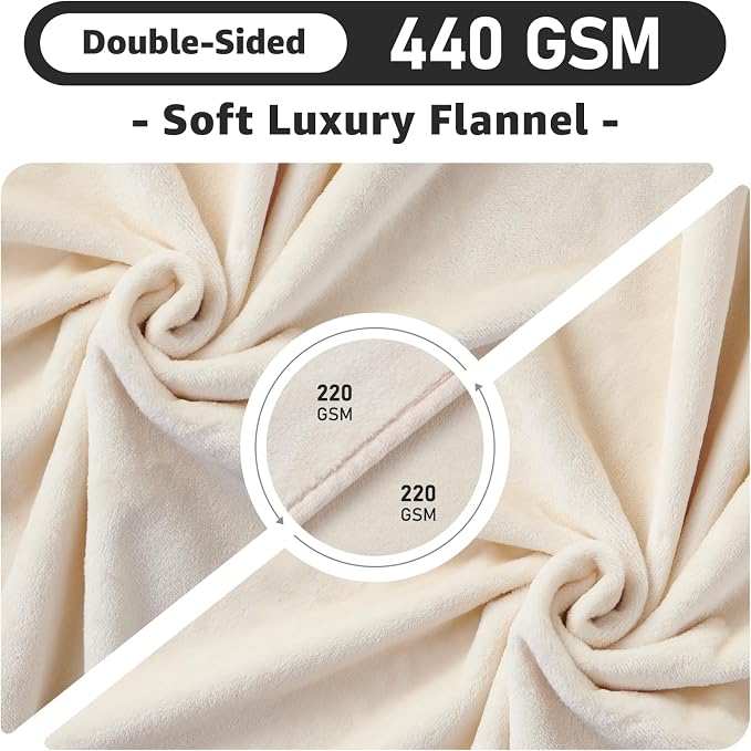 LOOBANI Waterproof Blanket for Queen Bed, Couch Cover 80" x 90", Beige | Reversible Soft Flannel, Large Dog Blankets, Spill-Proof Sofa Cover for Furniture Protection, Pet Hair Resistant, Noise Free - Image 6