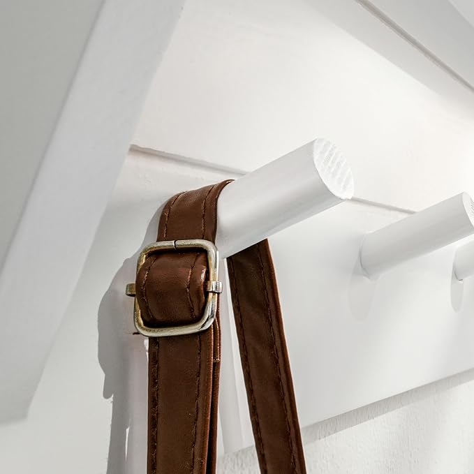 WEBI Coat Rack Wall Mount with Shelf,30" Long Entryway Wall Shelf with Hooks Underneath,7 Peg Hooks for Hanging Coats,Caps,Jacket,Clothes,White - Image 7