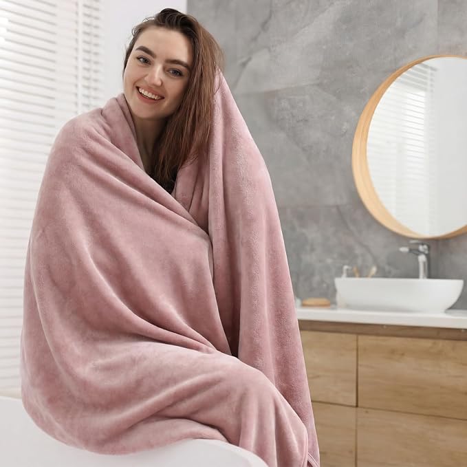 Mixweer 2 Pcs Oversized Bath Towels, 40 x 80 Inch Giant Microfiber Jumbo Bath Sheets Ultra Soft Bathroom Microfiber Quick Dry Absorbent Shower Towels for Spa Camping Beach (Platinum) - Image 4