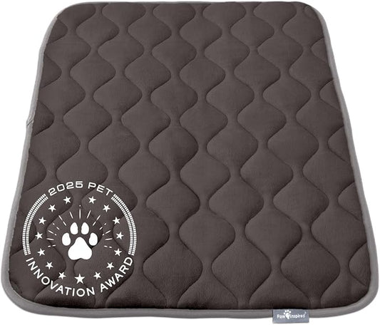 Paw Inspired Washable Padded Crate Mats for Dogs, Gray, 35x22 Inch | Fits 36-inch Kennels, Leakproof, Waterproof Bottom, Plush Dog Pad, Pet Bed by HOME