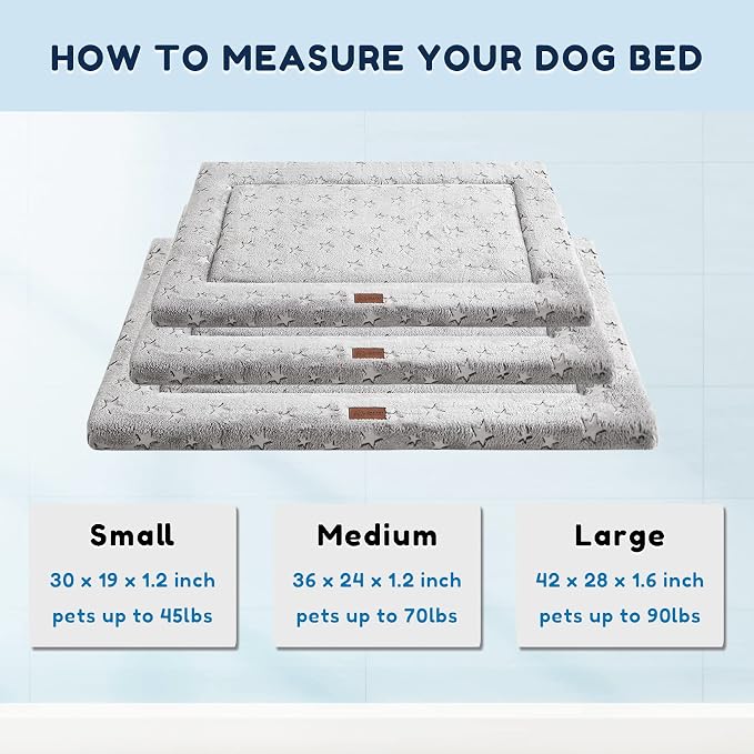 WESTERN HOME Dog Bed for Crate, High Resilience Foam Dog Crate Mat Kennel Pad with Soft Wavy Plush Comfortable Anti-Slip Washable Bed for Large Medium Small Dogs & Cats - Image 6