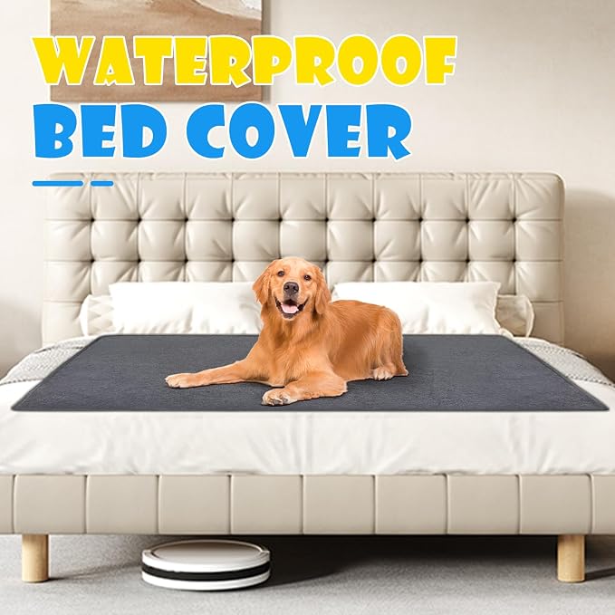 1 Pack Extra Large Washable Pee Pads for Dogs 72"x72" Reusable Dog Mat for Floor Non-Slip Waterproof Pee Pads for Dogs Fast Absorbent Pet Whelping Pads Puppy Playpen Mat for Incontinence, Housebreak - Image 7
