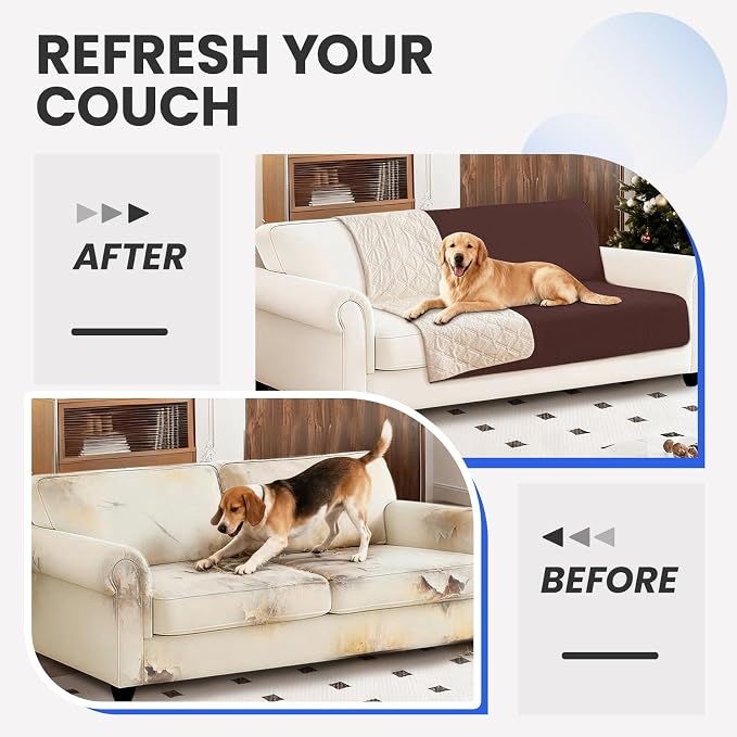 Waterproof Dog Bed Cover, Non-Slip Dog Blanket for Couch, Couch Covers for Dogs Washable, Pet Blanket for Furniture, Pet Bed Mat for Sofa, Car, Pet Supplies (82x82 Inch, Coffee) - Image 7