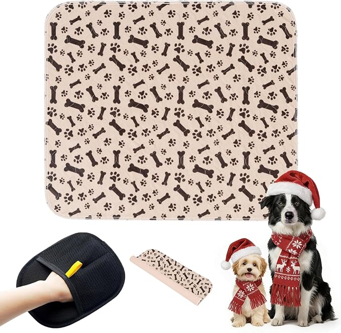 Puppy Pee Pads with Pheromones, Washable Puppy Training Pads for Dogs Reusable Puppy Potty Pads for Dogs and Cats(with Pet Hair Removal Gloves) by WelcometothekovziorxBrand