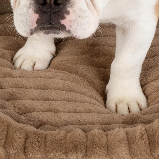 Orthopedic Dog Bed, Hip & Joint Support Extra Large Dog Crate Pad | 43L x 31W x 5.5H, Egg-Crate Memory Foam, Washable Cover, Low Front Entry, Non-Slip Bottom, XXL Dog Bed, Brown - Image 9