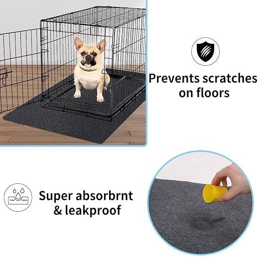 Kennel Pad Dog Crate Mat Liner, 36" x 24" - 1 Pack | Waterproof, Non-Slip, Washable Puppy Pee Pad for Kennel Training - Under Pet Cage to Protect Floors, Thin Cut to Fit Design - Image 3