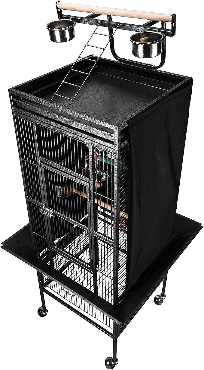 Colorday Good Night Bird Cage Cover for Large Bird Cage with Play Top (Patented), Black 61" - Image 4