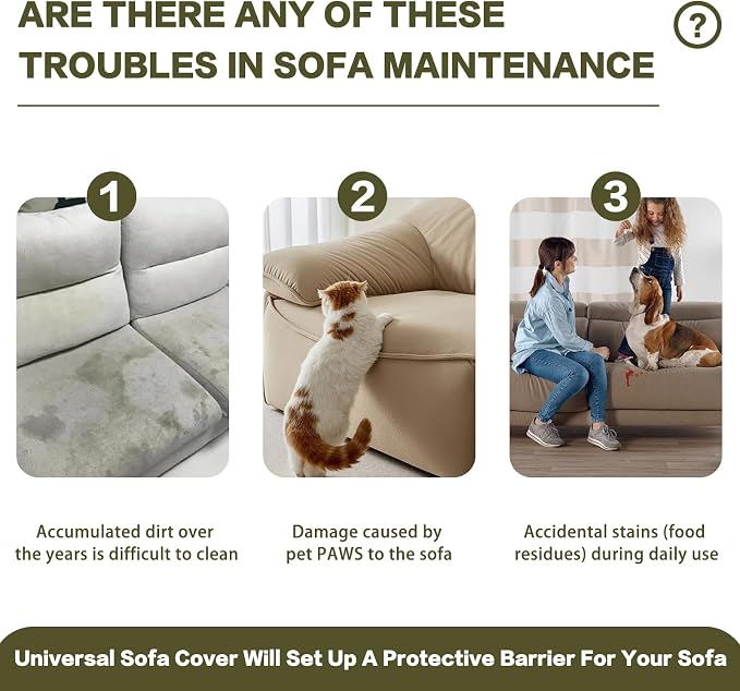 DREAMINGO Boho Couch Cover Sofa Covers for 2 Cushion Couch Jacquard Chenille Couch Cover Blanket Living Room Pet Furniture Protector Sectional Couch Covers for Dogs Washable, Green, 71"x118" - Image 4