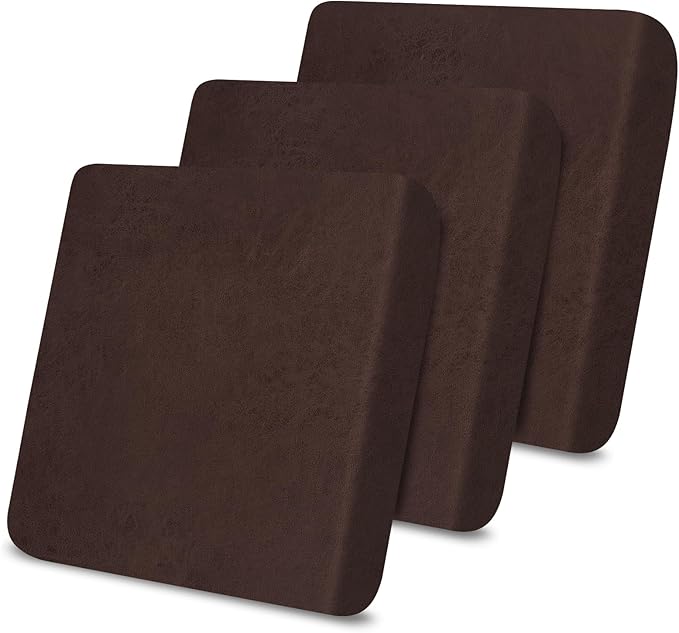 molasofa Leather Like Couch Cushion Covers Sofa Slipcovers Sets Couches Furniture Protector Covers for Sectional Armchair Loveseat Stretch Spandex Fabric, Machine Washable (3 Cushion Sofa, Chocolate) by Molasofa