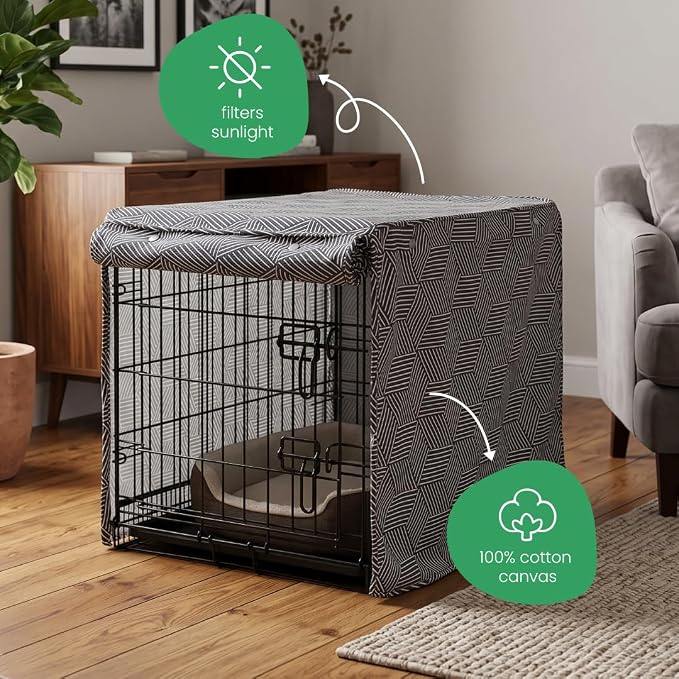 Molly Mutt Rough Gem Dog Crate Cover, 100% Cotton Canvas Cover with 2 Roll-Up Panels, Ideal for Dog or Cat Crate, Durable, Washable, and Free of Harmful Chemicals, 24" x 18" x 21" - Image 4