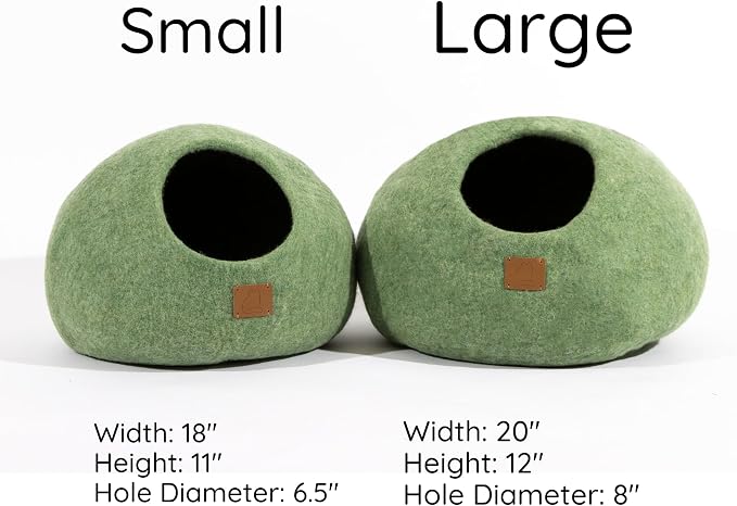 Best Aesthetic Cat Bed - Premium Felted Wool Cat Cave Bed - Cozy Peekaboo Round Cave for Large or Small Cats (Large, Lilac Purple) - Image 8