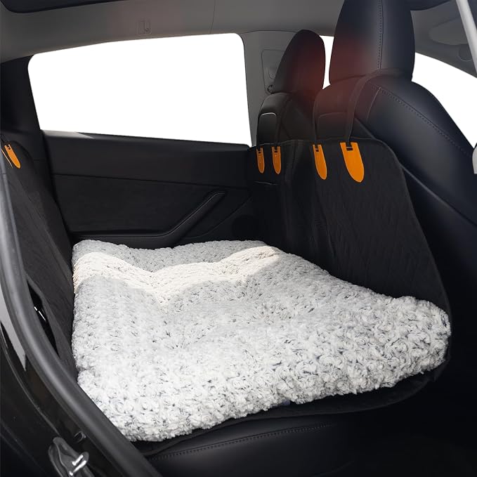 3.5" Thick Deluxe Plush Dog Bed Mat for Car, Comfy Dog Seat Cover, Pet Bed & Seat Cover Protector, Washable & Anti-Slip Travel Pet Mat, Fit for Backseat Extenders of Cars Trucks SUVs, 54" x 25” by Unknown
