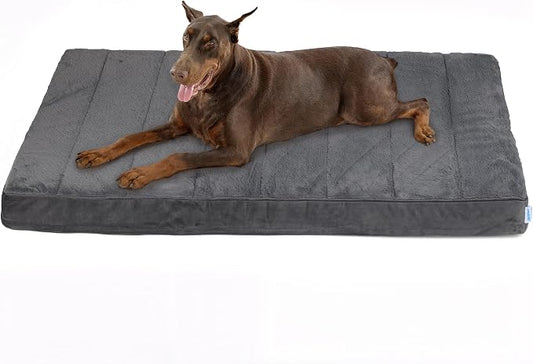 Dog Bed for XX Large Dog - Orthopedic Pet Beds with Memory Foam, Waterproof Removable Washable Cover with Non-Slip Bottom, Grey, 47" L x 29" W x 3" H by ZAKAPAWS