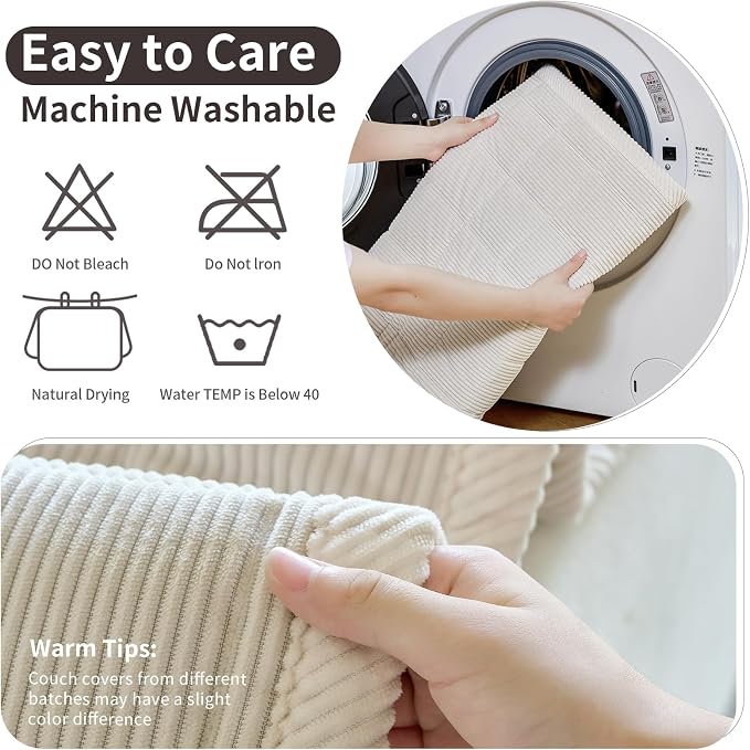 Couch Covers for Dogs Washable, Non Slip Couch Covers for Loveseat Sofa Pet Friendly, Soft Fuzzy Sofa Covers for Pet, Dog Couch Cover Furniture Protector(1PC,Beige White,27.6"x27.6") - Image 7