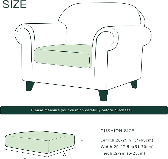 CHUN YI Stretch Chair Couch Cushion Cover for Armchair, Individual Sofa Seat Cushion Covers for Chairs, Slipcover Replacement with Spandex Jacquard Fabric(Small,Black) - Image 6