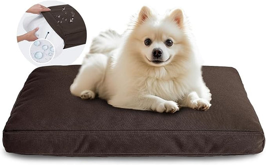 Miguel Durable Canvas Dog Bed for Small Pet Outdoor Dogs Pad 14 Ounce Canvas Waterproof Pet Pillow with Removable Washable Cover,24 x 18 inch, Brown by Miguel