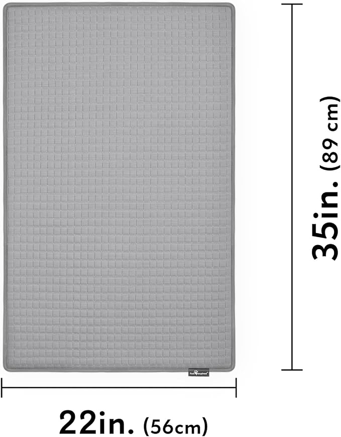 Paw Inspired Cooling Orthopedic Crate Pad, 35x22 Inch, Gray | Medium/Large Size Washable Memory Foam Mat for Dogs and Cats, Fits 36 Inch Kennel - Image 4