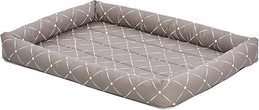 Midwest Homes for Pets 40230-MRD Quiet Time Couture Ashton Bolster Pet Bed, Medium Dog/30, Mushroom by MidWestHomesForPets