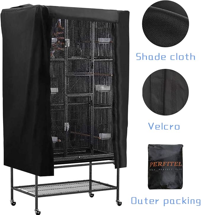 Universal Bird Cage Cover Black Good Night Blackout Birdcage Cover | Durable Breathable Washable Material, Create Quiet Environmente - Image 3
