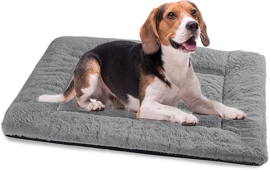 Dog Crate Pad Washable, Plush 36 x 23 Inch Anti-Slip Kennel Mat for Medium to Large Dogs up to 70 lbs, Fits Wire or Metal Crates, Travel, Home, Training Use, Dark Grey by ZENGAOOU