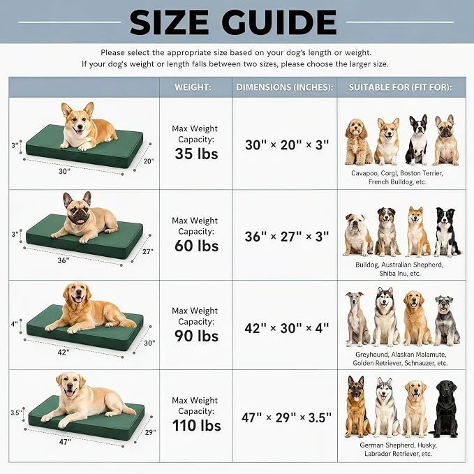 WNPETHOME Outdoor Waterproof Dog Bed Large Sized, Washable Creat Pad 42" | Outdoor & Indoor Use, For Large Sized Dog, Removable Washable Cover, Egg Crate Foam Orthopedic Dog Mat, Up to 90 lbs - Image 4