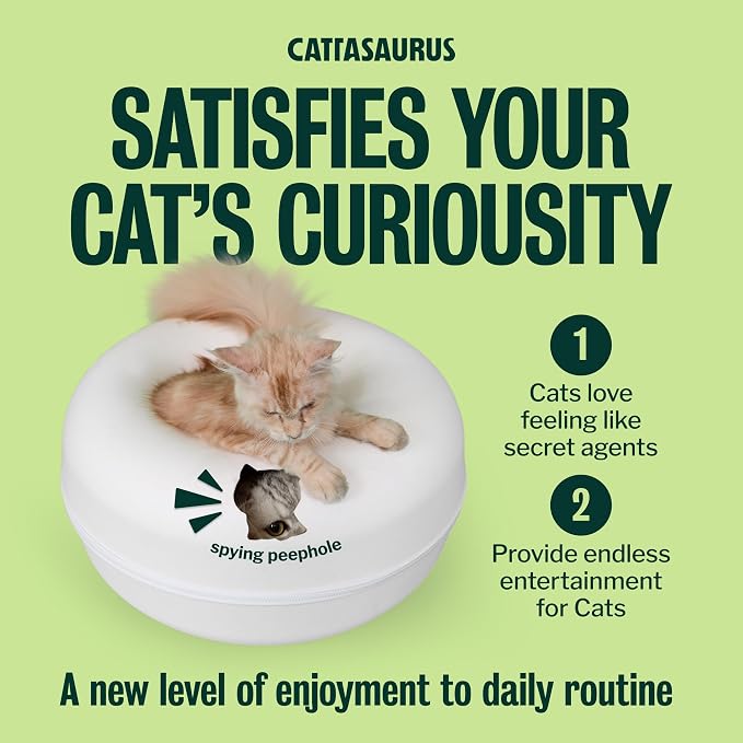 Cattasaurus Peekaboo Cat Cave Donut for Multiple & Large Cats up to 30-45 lbs, 3-in-1 Self Warming Cat Bed, Tunnel & Scratcher for Indoor Cats, Washable & Detachable Small Dog Bed (White, Large) - Image 5