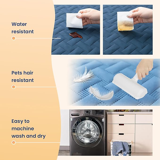 gogobunny 100% Double Sided Waterproof Dog Blanket Soft Pet Bed Cover Reversible Protect Furniture Couch Sofa Car for Puppy Cat Kids (Dark Blue/Light Blue, 30x70 Inch (Pack of 1)) - Image 5