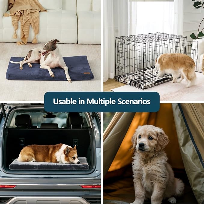 LIORCE Dog Bed for Small Dogs - Puppy Dog Crate Pad with Removable Washable Cover and Waterproof Lining - Memory Foam Dogs Kennel Mat - Reversible Pet Bed (Cool & Warm), 24 x 18, Dark Grey - Image 8