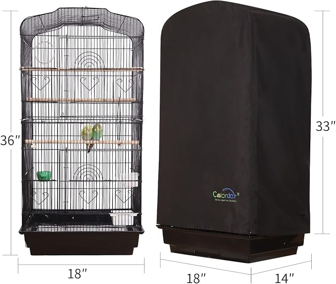 Colorday Good Night Bird Cage Cover, Black, 64" | For18Lx14Wx36H Inches bird cages. - Image 2