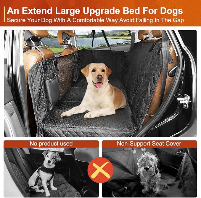 Vailge Dog Car Seat Cover, Dog Hammock for Car Backseat, Non Inflatable seat Cover for Back seat,Hard Bottom Back Seat Protector for Cars,Trucs & SUVs - Image 2