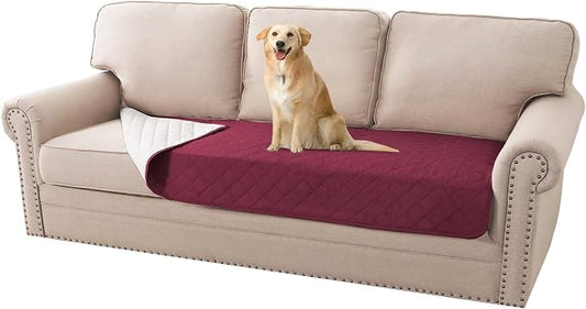 H.VERSAILTEX Couch Cover for Dogs Washable 100% Waterproof Sofa Cushion Cover Dog Bed Cover Non-Slip Pet Blanket for Sofa Cushion Protector, 35" x 82", Burgundy by HVERSAILTEX
