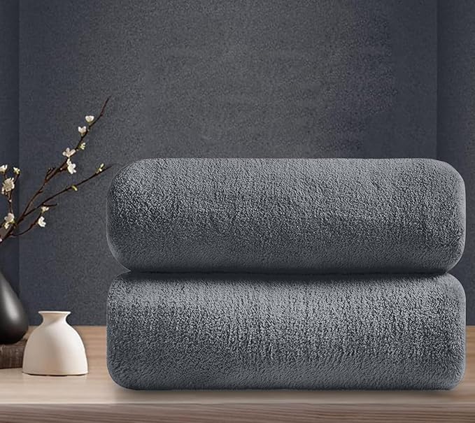 Premium Towel Set 2 Pack Hand Towel 16" x 31",Ultra Soft Highly Absorbent Hand Towel | Durable | Quick Dry | Multifunctional | Luxury Towel for Bathroom Hotel Kitchen Gym,Dark Grey by MAGGEA