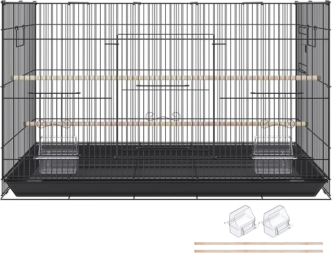VEVOR 30 Inch Flight Bird Cage, Stackable Bird Cage Parakeet Cage with Slide-Out Tray and Handle, Small Parrots Birdcage for Cockatiels Budgies Conure Macaw Finch Lovebirds Canaries Pigeons - Image 9