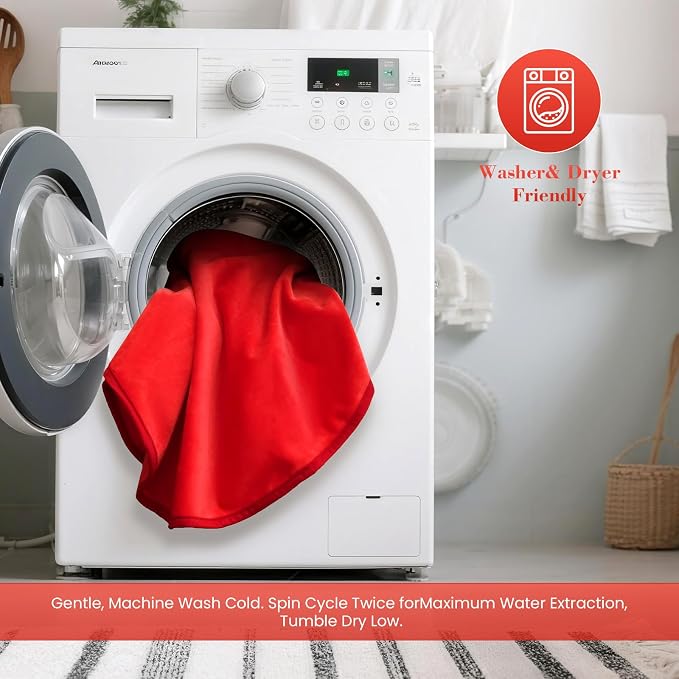Waterproof Blanket for Bed,Portable Waterproof & Stain-Resistant | Throw with Storage Bag, Washable Bed and Sofa Protector Mat, Travel Friendly, Presents Gifts for Women, Red, 47.2''x47.2'' - Image 5