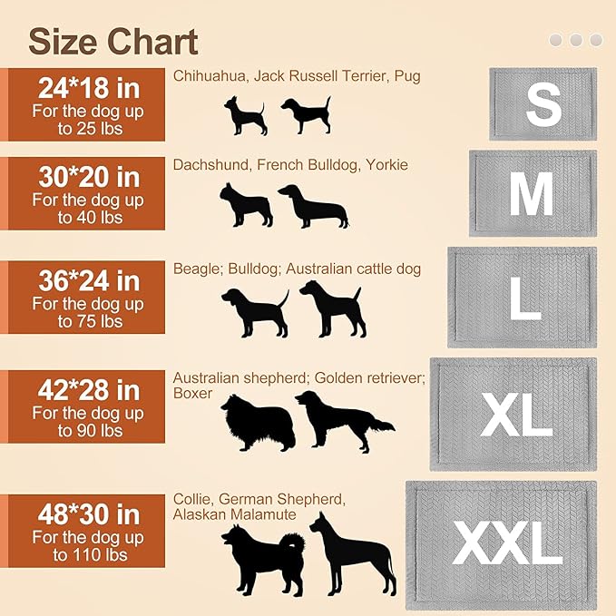 BEAUTYZOO Dog Bed Crate Pad 42 x 28 inch, Washable Dog Crate Mat for X-Large Sized Dogs, Anti-Slip Pet Crate Bed Kennel Pad, Durable Cozy Puppy Sleeping Mat Rectangle Mattress, Grey - Image 5