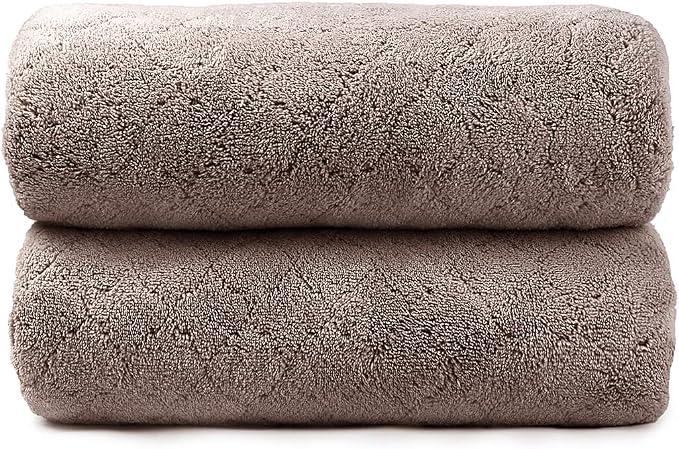 JML Microfiber Bath Towels, 2 Pack, 30 in x 60 in, Chocolate | Hanging Loop, Super Soft, Absorbent, Lint Free, Fade Resistant, Lightweight, Quick Dry, Use for SPA , Sauna, Salon Hair Wrap - Image 2