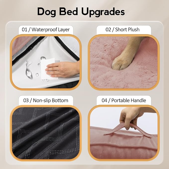 MEKIY Orthopedic Waterproof Dog Bed with Sides for Extra Large Sizes Dogs | Egg Crate Foam, Waterproof Liner, Anti-Slip Bottom, Space-Saving, Perfect for Corners and Sofa Edges, 40 x 40 Inch - Image 5